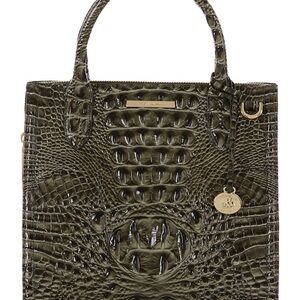 Brahmin small Caroline satchel in olive green